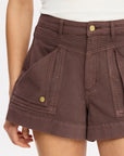 KIVARI | CELENE DENIM SHORT - CHOCOLATE