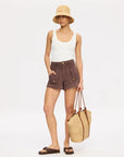 KIVARI | CELENE DENIM SHORT - CHOCOLATE