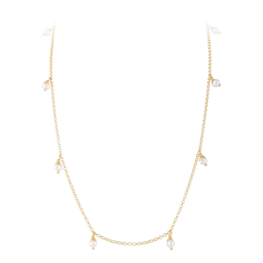 FAIRLEY | PEARL POM LINK NECKLACE