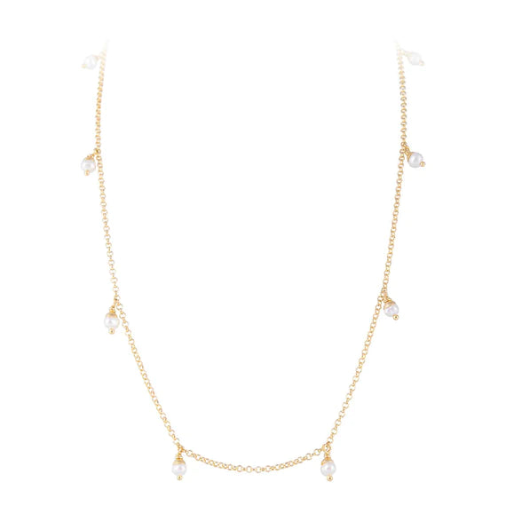 FAIRLEY | PEARL POM NECKLACE - GOLD