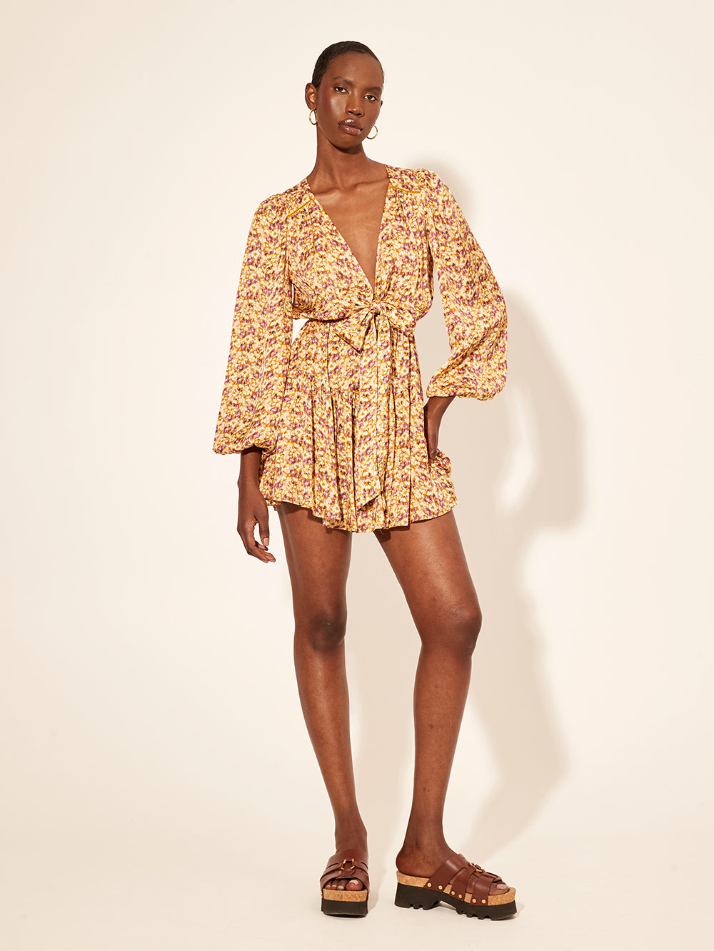 KIVARI | MIA TIE FRONT MINI DRESS