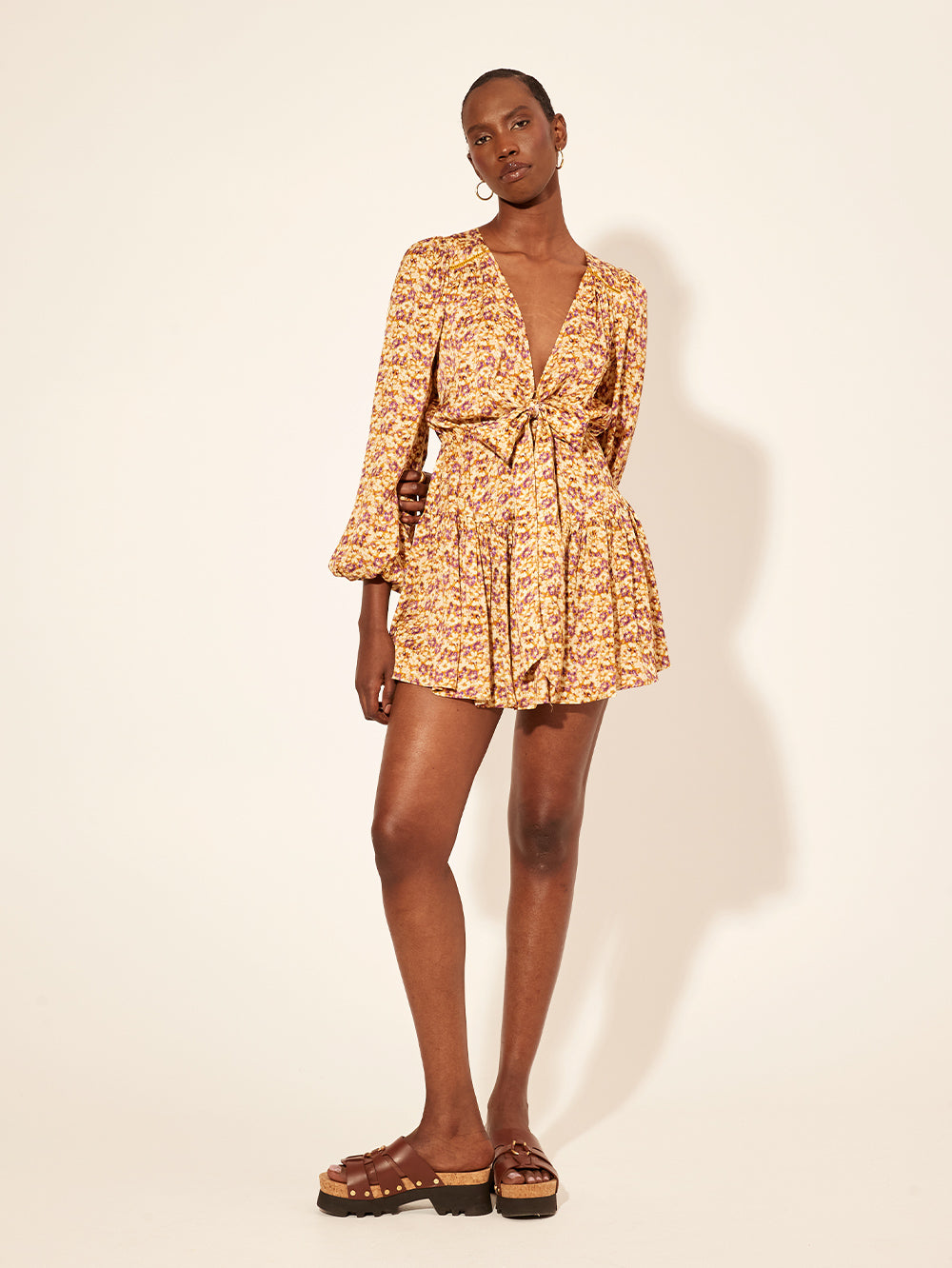 KIVARI | MIA TIE FRONT MINI DRESS