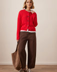 CERES LIFE | NELLY LONG SLEEVE CARDI - FIERY RED