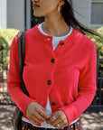 CERES LIFE | NELLY LONG SLEEVE CARDI - FIERY RED