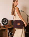 NIM | LEATHER TRIMMED RAFFIA BB - COCOA