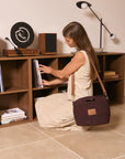 NIM | LEATHER TRIMMED RAFFIA BB - COCOA