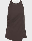 NUDE LUCY | JUNO HALTER TOP - CHOCOLATE