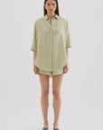 NUDE LUCY | LOUNGE LINEN LONGLINE SHIRT - DEW