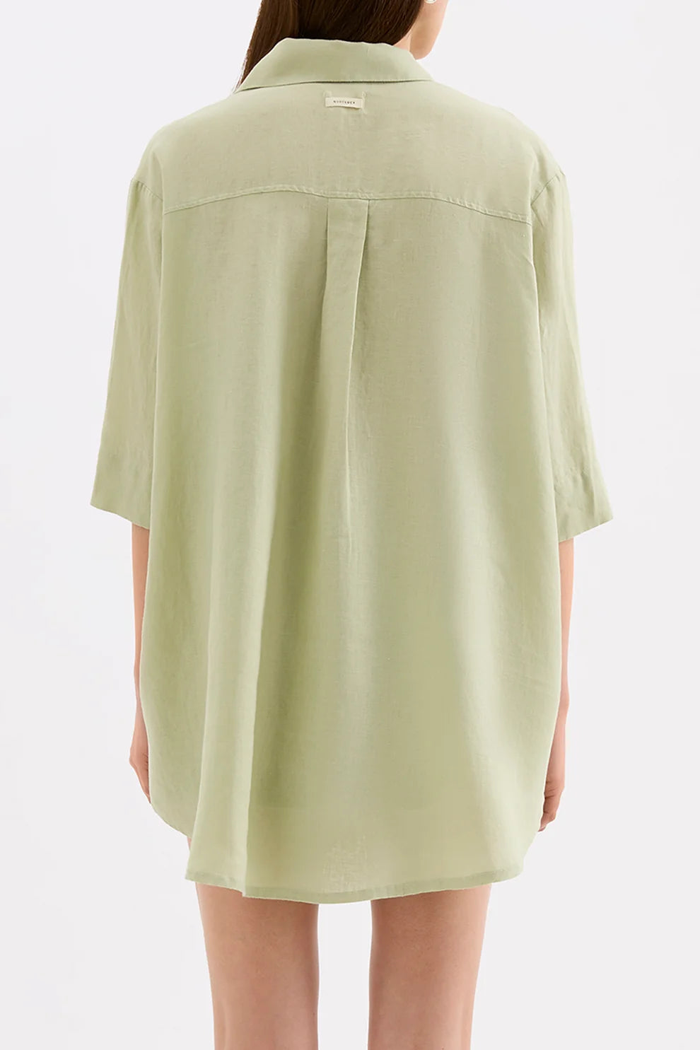 NUDE LUCY | LOUNGE LINEN LONGLINE SHIRT - DEW