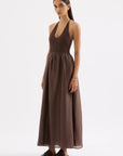 NUDE LUCY | ALIKI MAXI DRESS - CHOCOLATE
