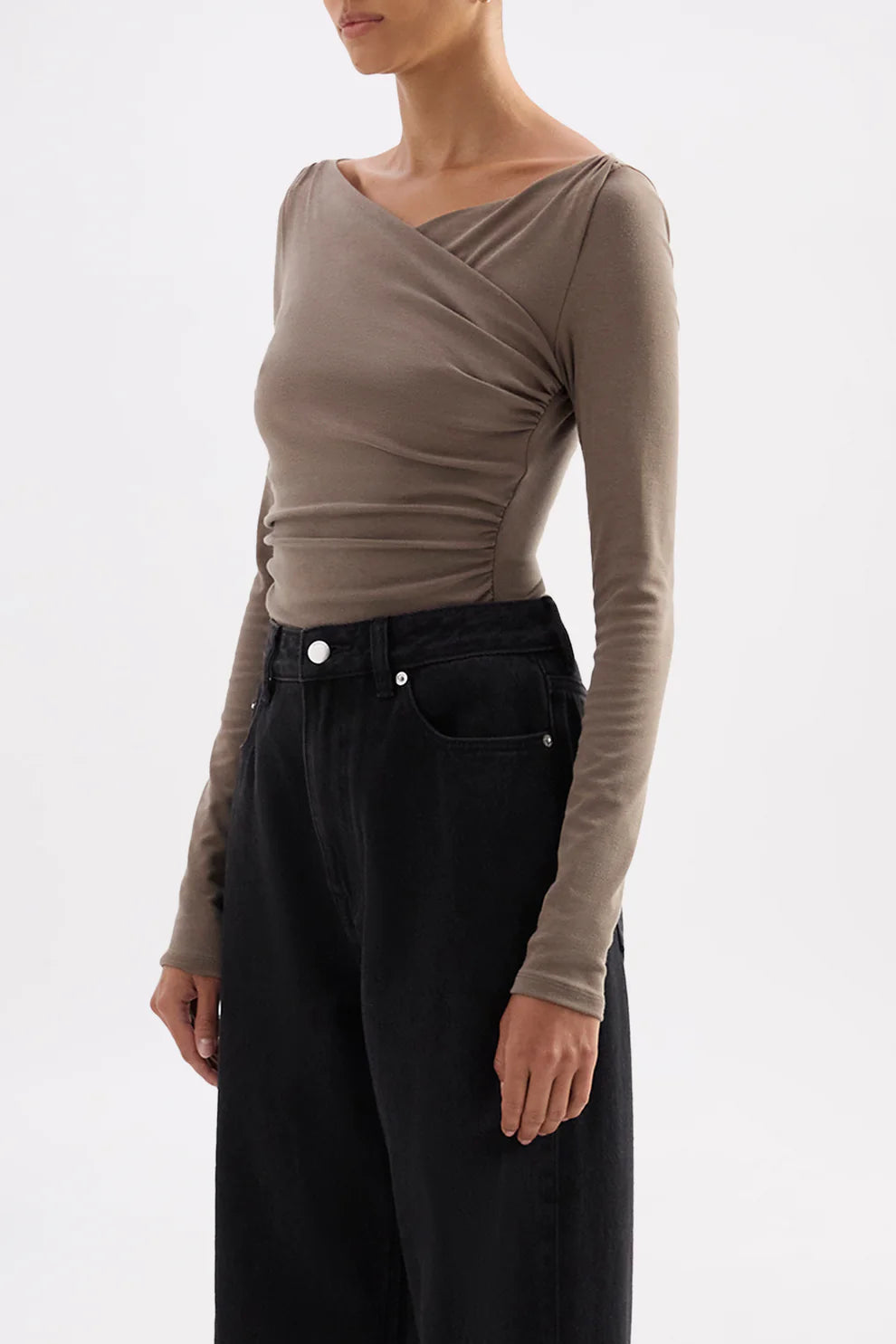 NUDE LUCY | DANIYA L/S TOP - TRUFFLE