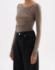 NUDE LUCY | DANIYA L/S TOP - TRUFFLE