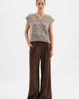 NUDE LUCY | MILA KNIT VEST - WALNUT SPECKLE