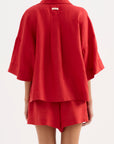 NUDE LUCY | LOUNGE LINEN SHIRT - VERMILLION