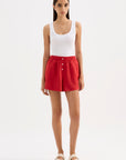 NUDE LUCY | LOUNGE LINEN SHORT - VERMILLION