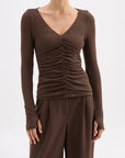 NUDE LUCY | GIGI MESH TOP - WALNUT