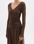 NUDE LUCY | GIGI MESH TOP - WALNUT