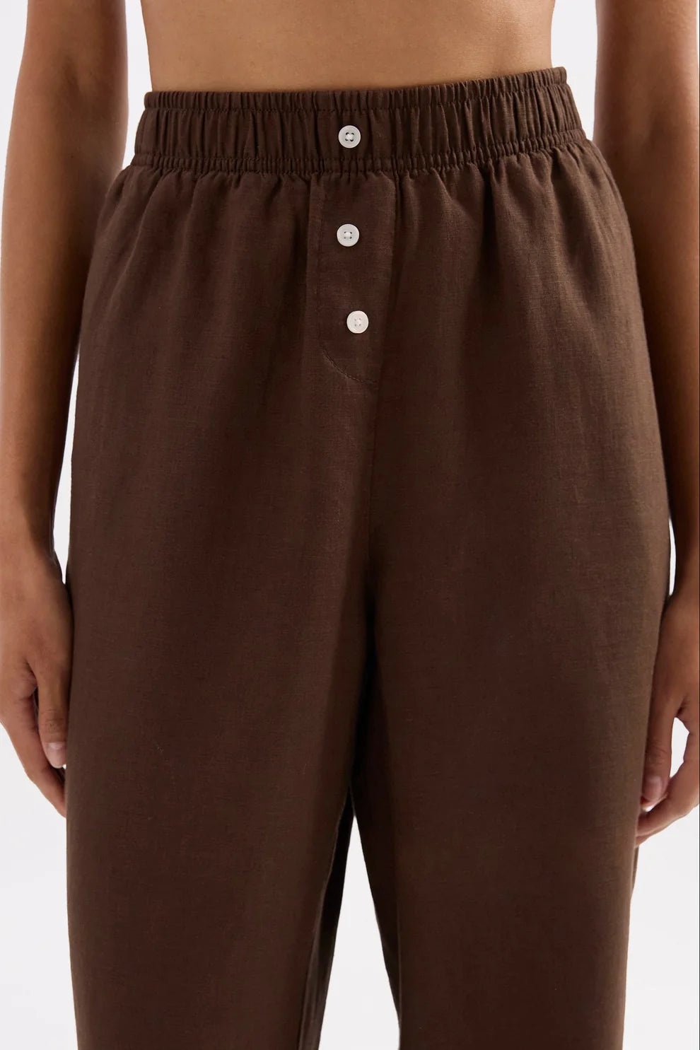 NUDE LUCY | LOUNGE LINEN PANT - CHOCOLATE