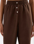 NUDE LUCY | LOUNGE LINEN PANT - CHOCOLATE
