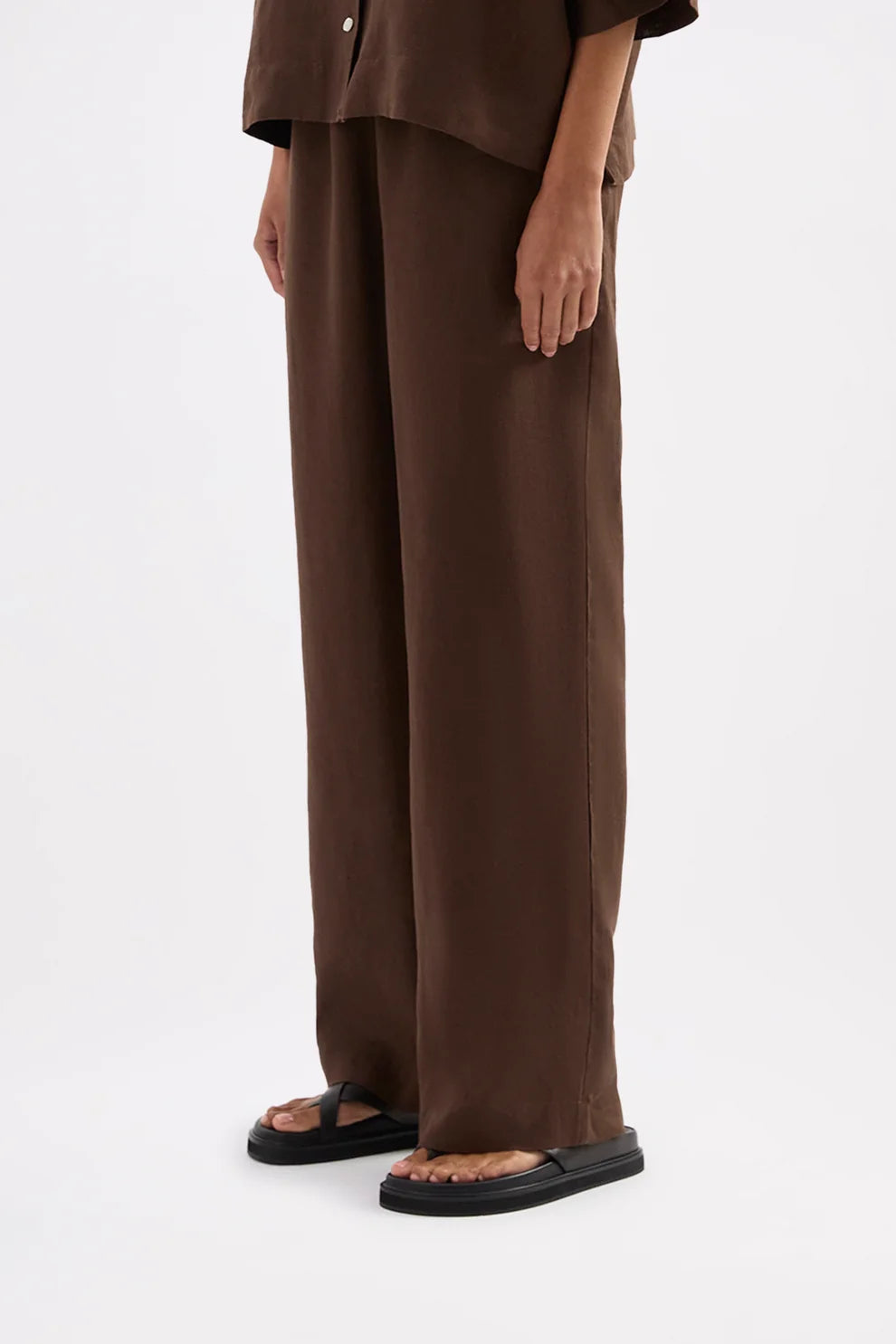 NUDE LUCY | LOUNGE LINEN PANT - CHOCOLATE