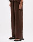 NUDE LUCY | LOUNGE LINEN PANT - CHOCOLATE