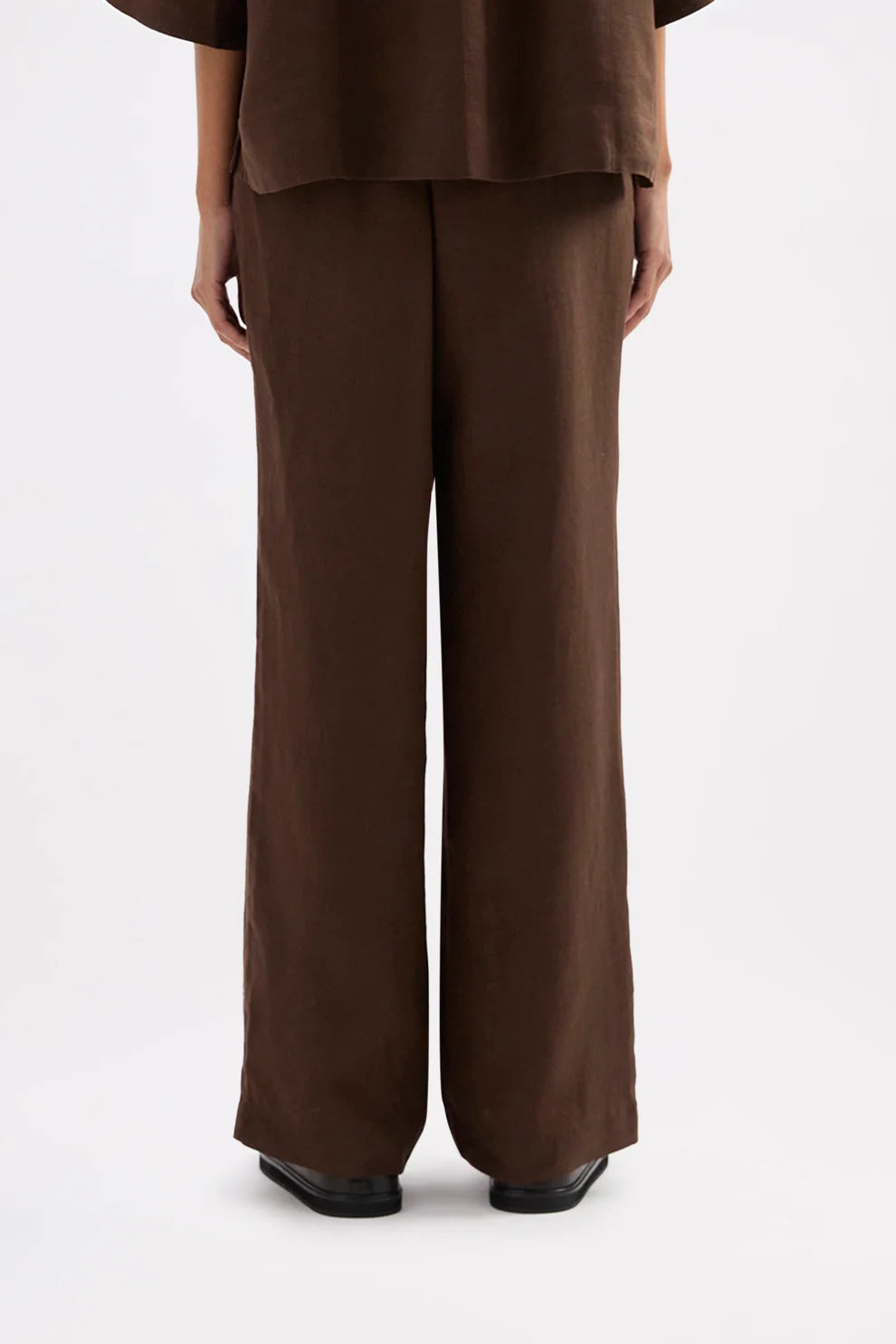 NUDE LUCY | LOUNGE LINEN PANT - CHOCOLATE