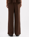 NUDE LUCY | LOUNGE LINEN PANT - CHOCOLATE