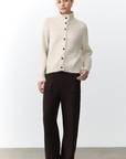 LITTLE LIES | SIDNEY BUTTON UP CARDIAGAN - OAT