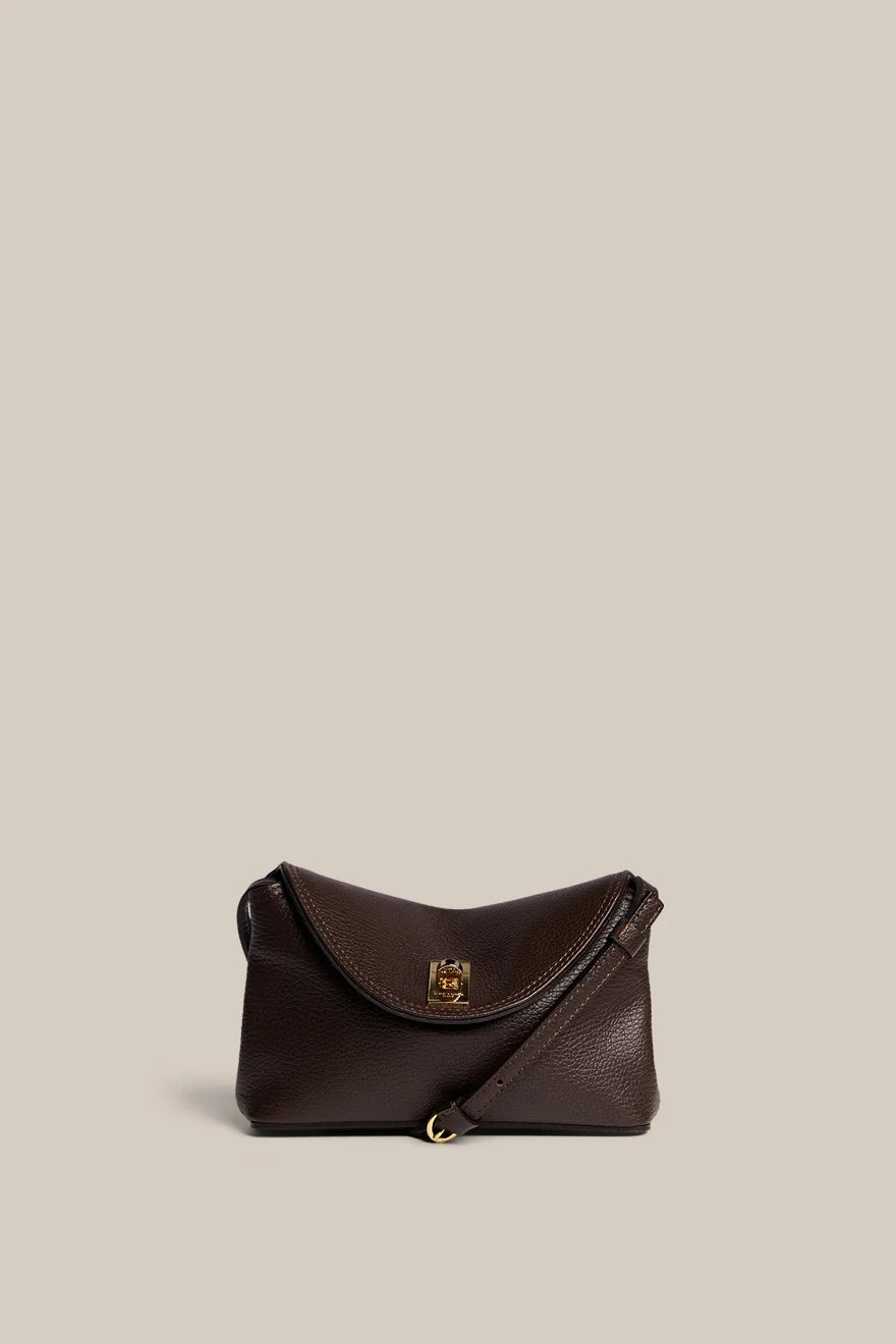 VESTIRSI | SLOANE MINI DARK CHOCOLATE CROSSBODY CLUTCH