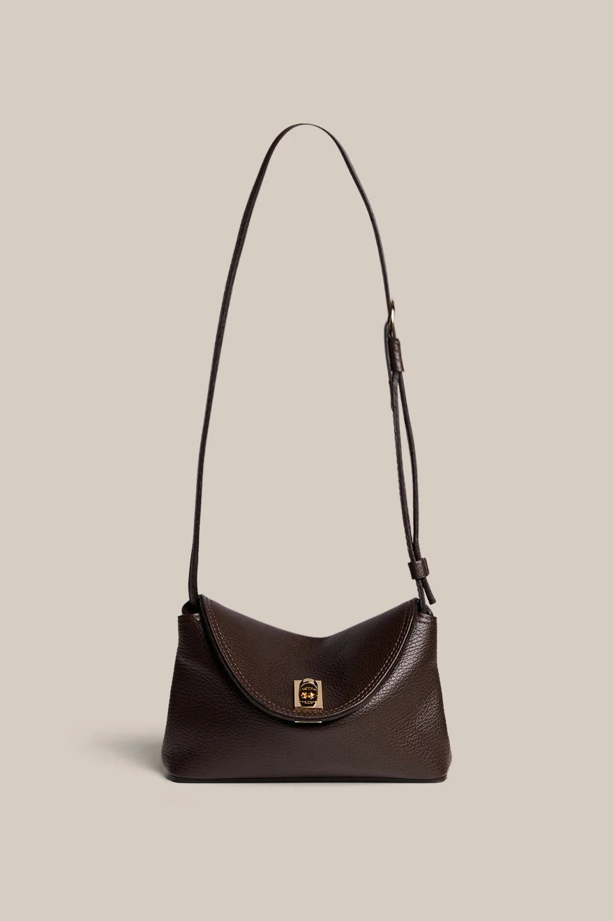 VESTIRSI | SLOANE MINI DARK CHOCOLATE CROSSBODY CLUTCH