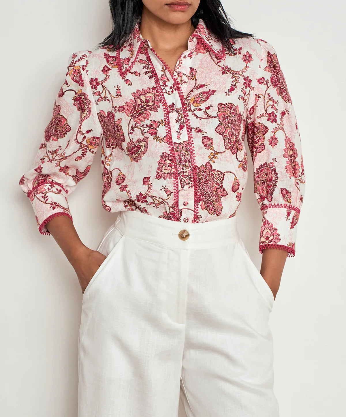ZOE KRATZMANN | SERENADE TOP - ROSE PAISLEY