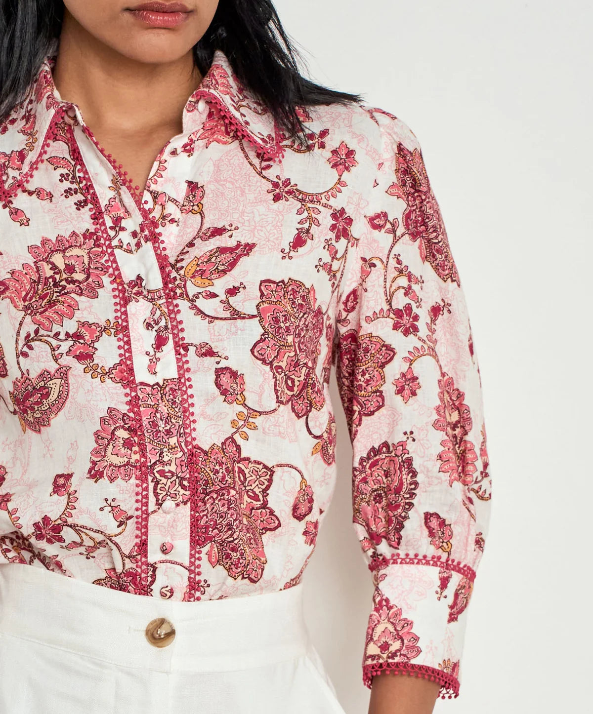 ZOE KRATZMANN | SERENADE TOP - ROSE PAISLEY