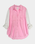 HUT | THE BOYFRIEND LINEN SHIRT - PINK A BOO SPLICE