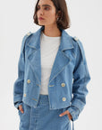 SOVERE | THEORY CROP DENIM TRENCH