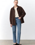 LITTLE LIES | SUEDE SHACKET - CHOCOLATE