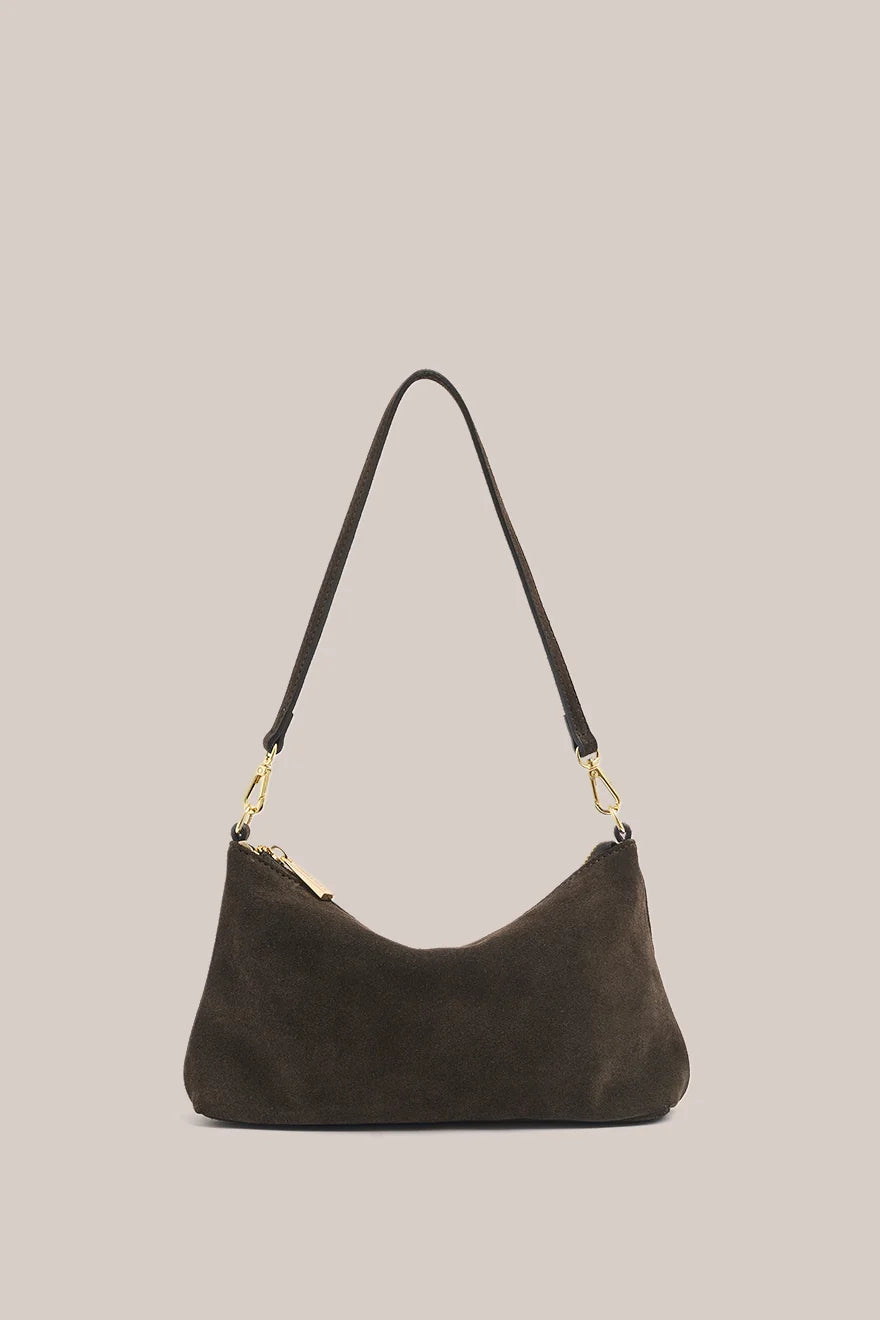 VESTIRSI | ASHLEY SUEDE CROSSBODY - DARK CHOC