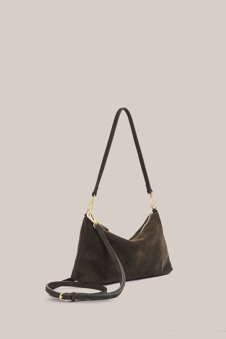VESTIRSI | ASHLEY SUEDE CROSSBODY - DARK CHOC