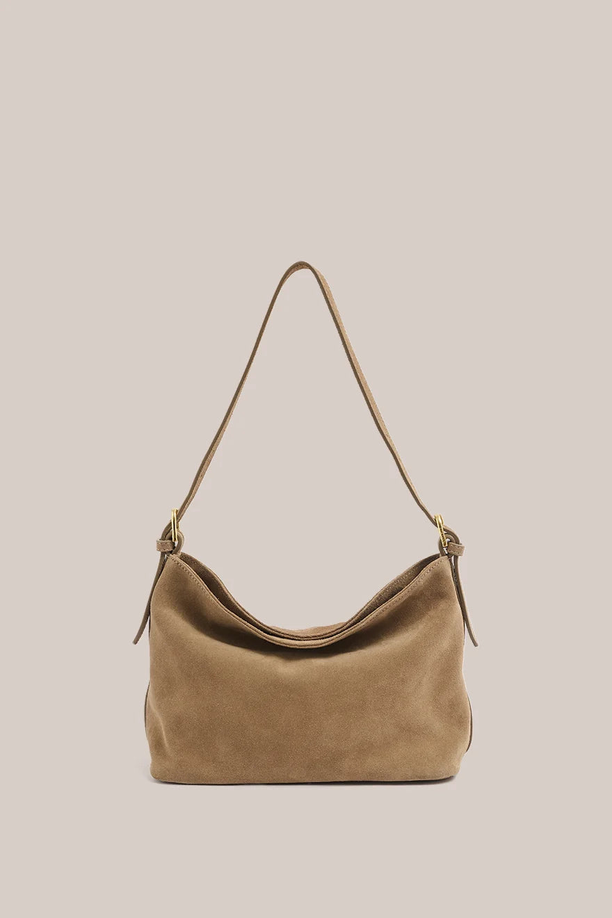 VESTIRSI | EDEN BROWN SUEDE SHOULDER BAG