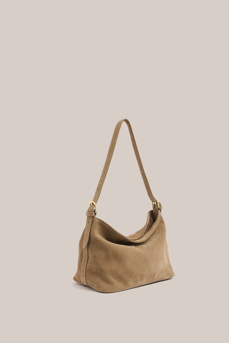 VESTIRSI | EDEN BROWN SUEDE SHOULDER BAG
