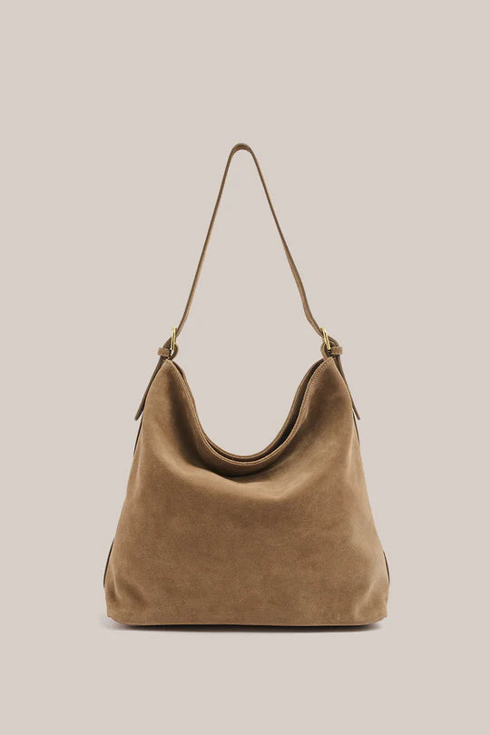 VESTIRSI | SAVANNAH BROWN SUEDE HOBO BAG