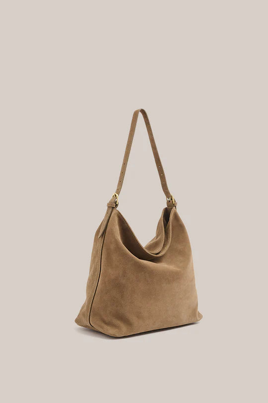 VESTIRSI | SAVANNAH BROWN SUEDE HOBO BAG