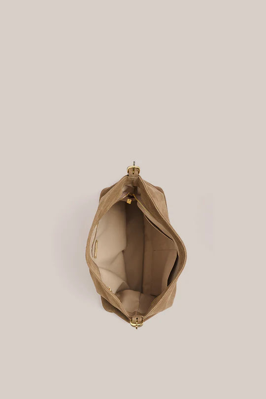 VESTIRSI | SAVANNAH BROWN SUEDE HOBO BAG
