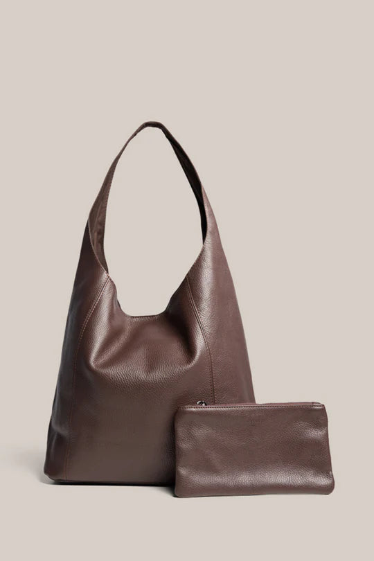 VESTIRSI | SCARLETT 2.0 - DARK CHOC CHOCOLATE LEATHER HOBO