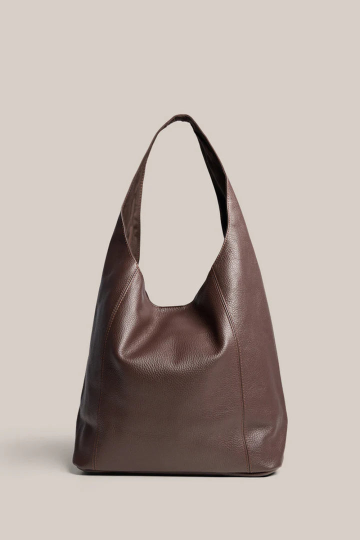 VESTIRSI | SCARLETT 2.0 - DARK CHOC CHOCOLATE LEATHER HOBO