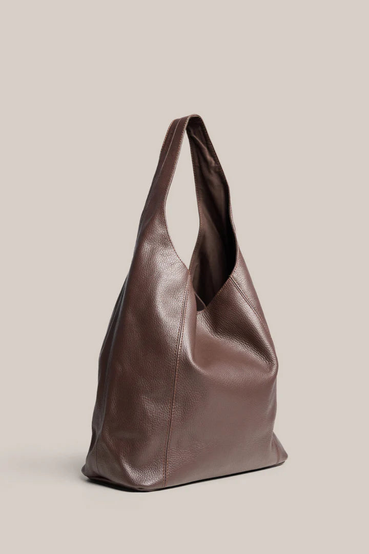 VESTIRSI | SCARLETT 2.0 - DARK CHOC CHOCOLATE LEATHER HOBO