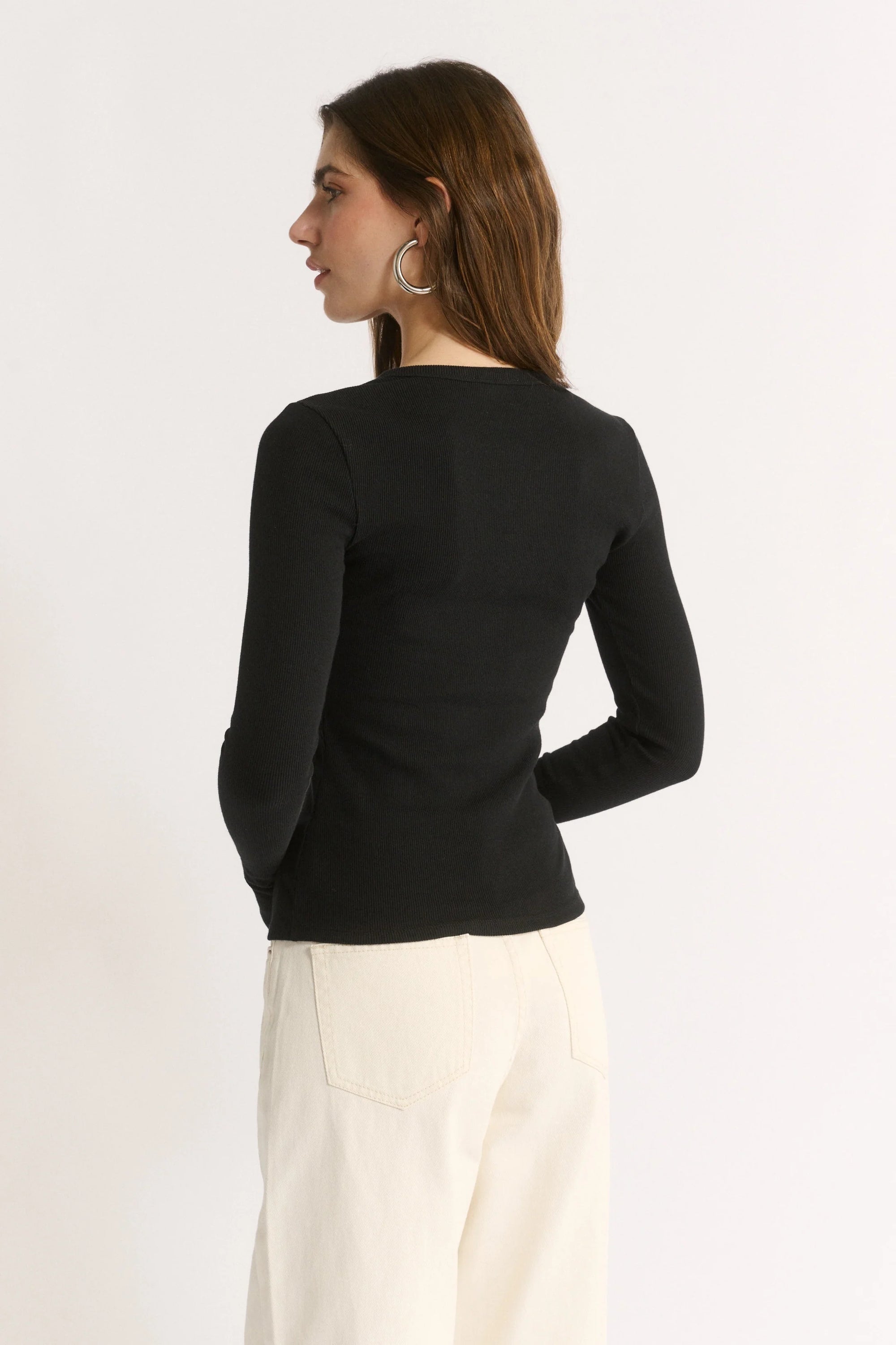 PRIMI | CARINA HENLEY L/S - BLACK