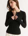 PRIMI | CARINA HENLEY L/S - BLACK