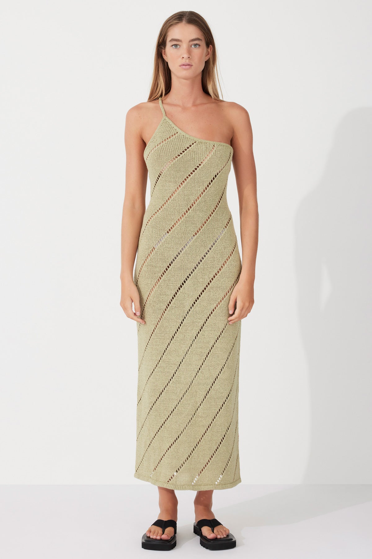 ZULU &amp; ZEPHYR | OLIVE LATTICE KNIT DRESS