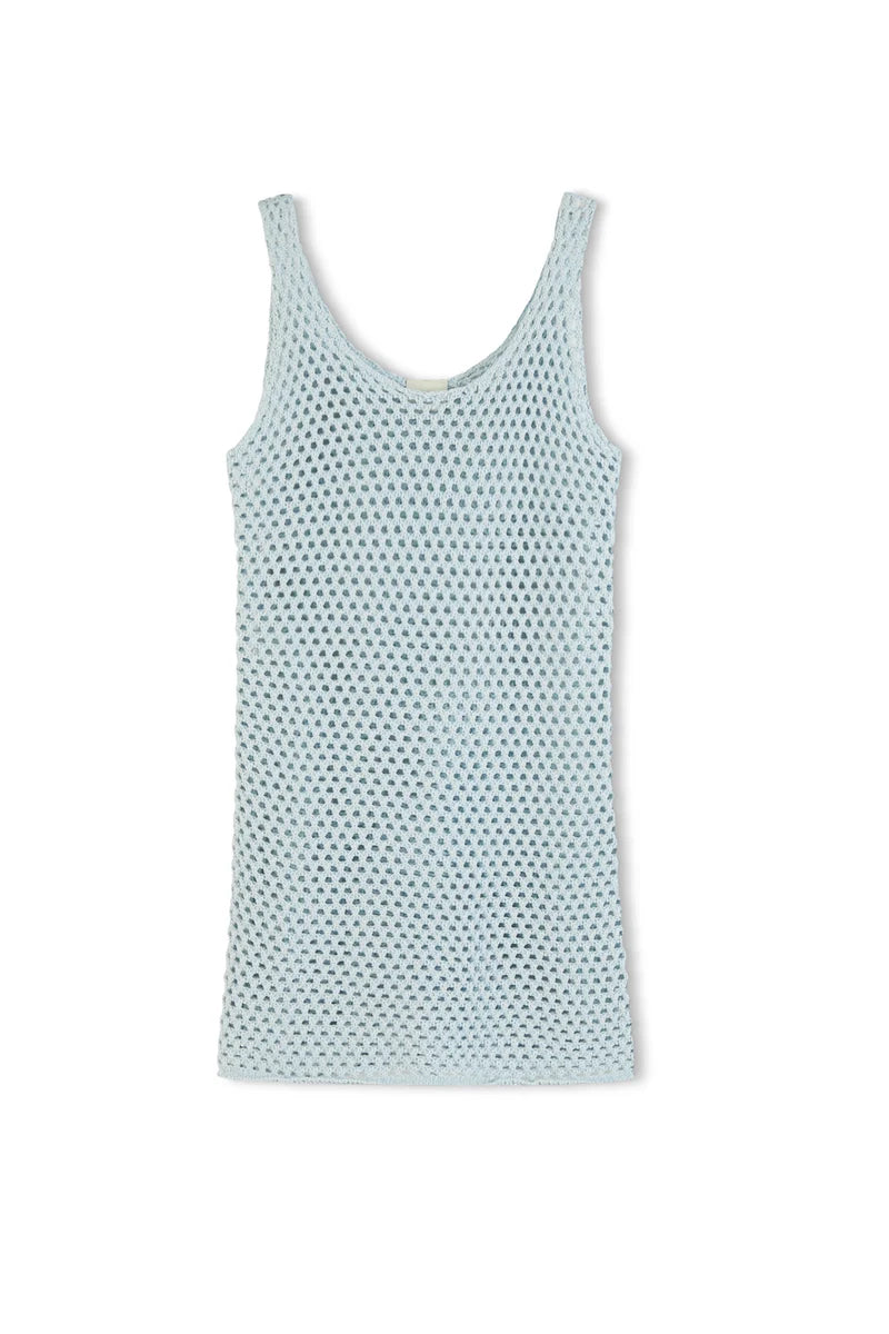 ZULU &amp; ZEPHYR | LIGHT BLUE CROCHET KNIT MINI DRESS