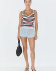ZULU & ZEPHYR | LIGHT BLUE CROCHET KNIT SHORTS